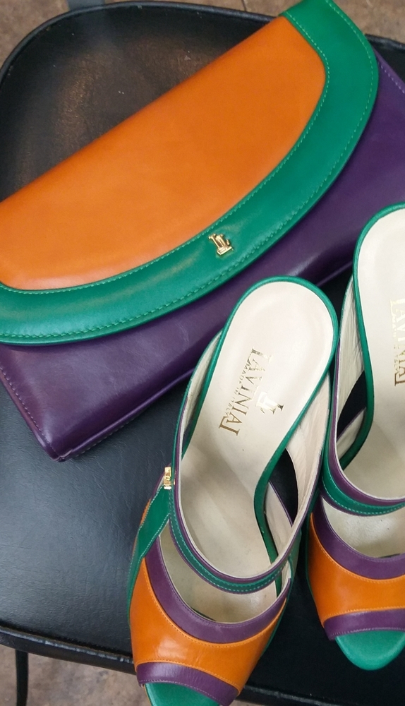 2pcs set of Italian shoe and purse  (pure leather)